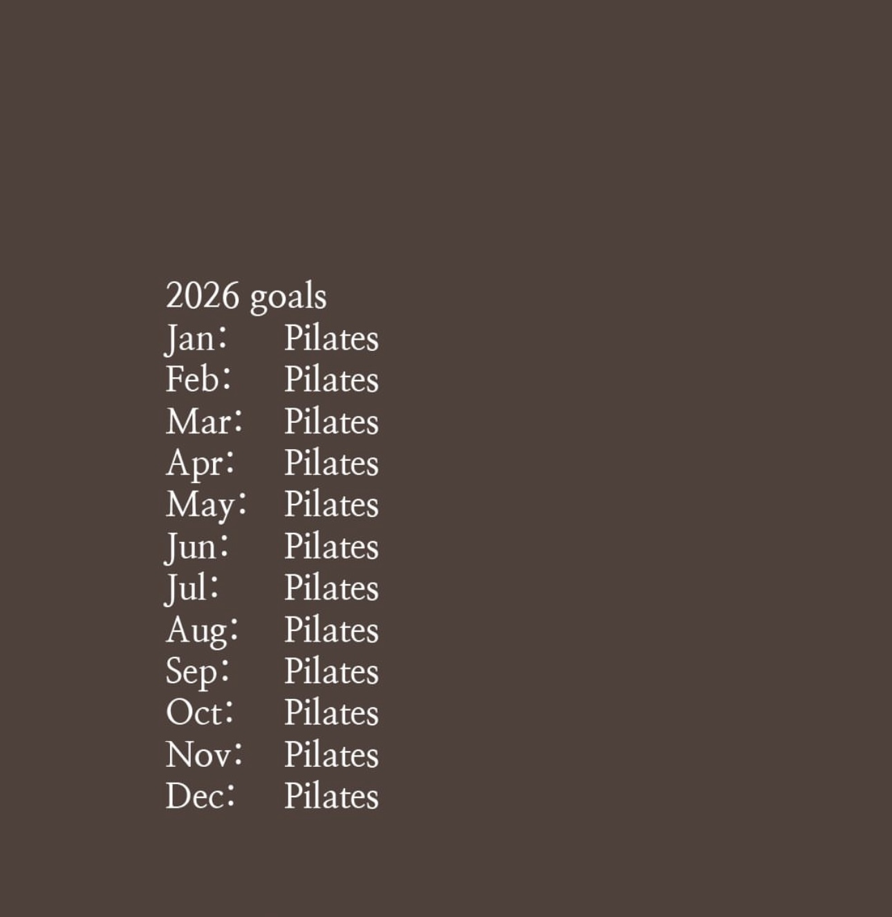 2026 Goals - Pilates
